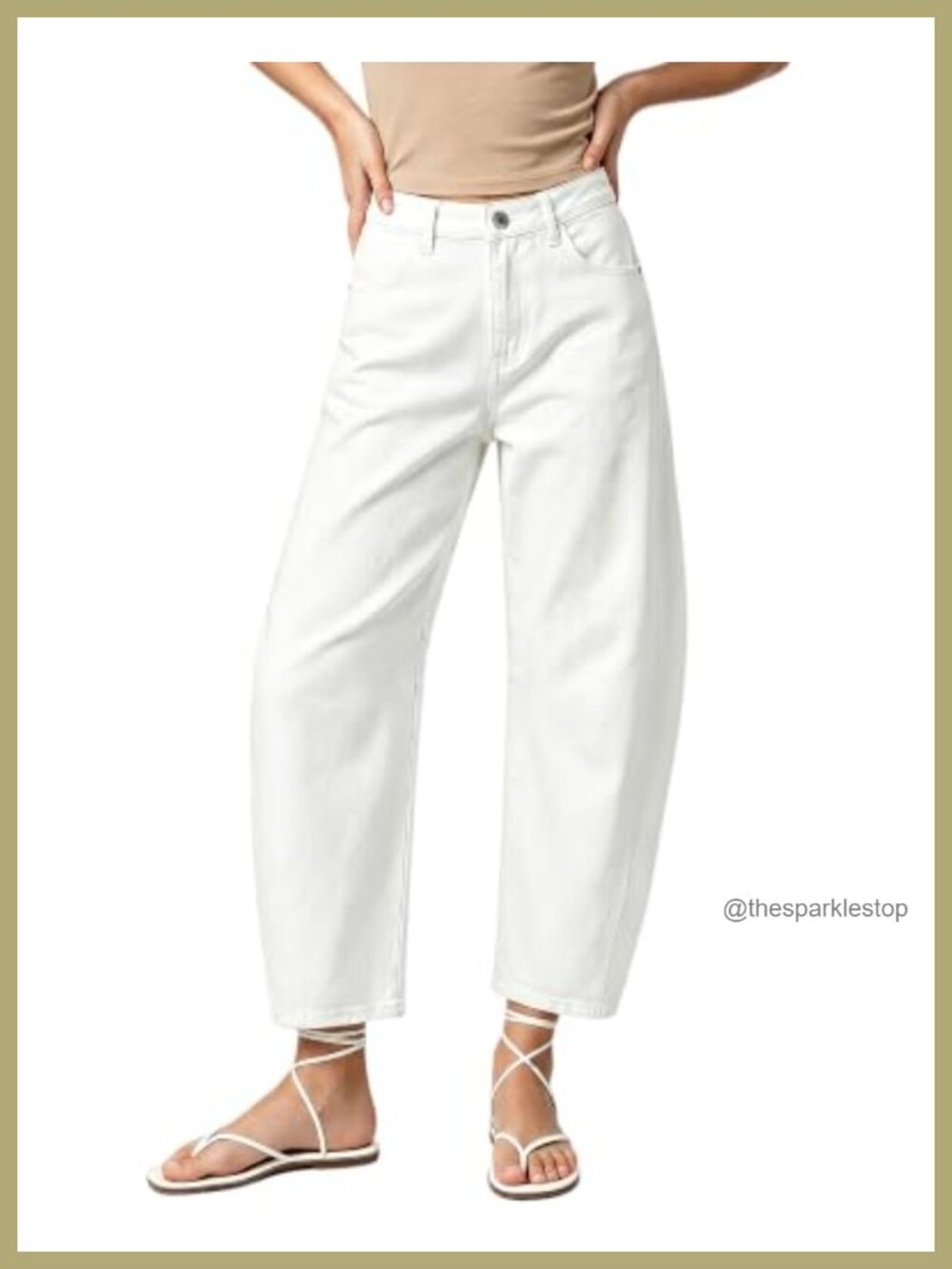 Barrel Jeans High Rise Cropped Stretch Denim Pants